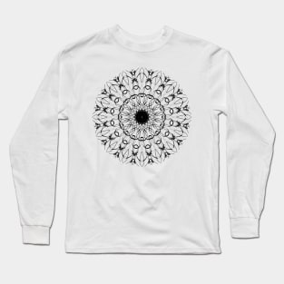 Black Ink Lace Mandala Long Sleeve T-Shirt